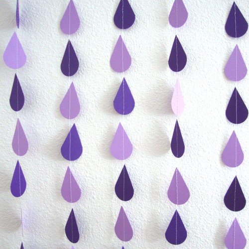 Purple Raindrop Garland, Ultraviolet Shower Garland, Shades of Purple Bridal Shower, Purple Sprinkle Garland, Lavender and Plum Bridal Decor